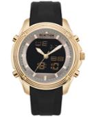Kenneth Cole New York Men's Reaction Analog-digital Black Silicone Strap Watch 46mm