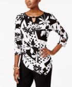Alfred Dunner Saratoga Springs Patchwork-print Top