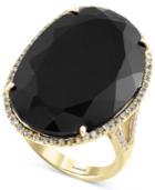 Eclipse By Effy Onyx (14-9/10 Ct. T.w.) And Diamond (1/3 Ct. T.w.) Ring In 14k Gold
