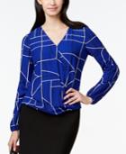 Alfani Printed Surplice Blouse, Only At Macy's
