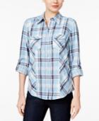 Style & Co Plaid Utility Shirt, Only At Macy's
