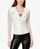 Material Girl Juniors' Double-collar Illusion Moto Jacket, Only At Macy's
