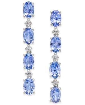 Tanzanite (4 Ct. T.w.) & White Sapphire (1/5 Ct. T.w.) Drop Earrings In Sterling Silver