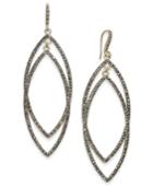 Inc International Concepts Gold-tone Dark Pave Double Drop Earrings, Created For Macy's