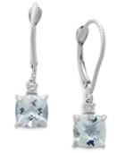 Aquamarine (1-3/4 Ct. Tw.) And Diamond Accent Earrings In 14k White Gold