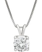Lab Grown Diamond Solitaire 18 Pendant Necklace (1 Ct. T.w.) In 14k White Gold