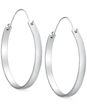 Guess Silver-tone Polished Hoop Earrings