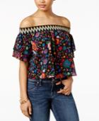 Guess Printed Off-the-shoulder Top