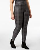 Hue Plus Size Metallic Plaid Printed Leggings, A Macy's Exclusive Style