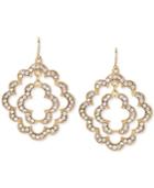 M. Haskell For Inc Gold-tone Crystal Pave Scalloped Orbital Drop Earrings, Only At Macy's