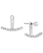 Bcbgeneration Silver-tone Pave Curved Bar Earring Jackets