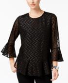 Charter Club Metallic Dot-print Blouse, Created For Macy's