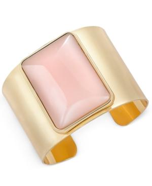 Inc International Concepts Gold-tone Pink Stone Wide Cuff Bracelet, Only At Macy's