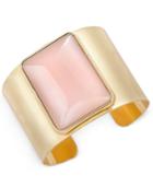 Inc International Concepts Gold-tone Pink Stone Wide Cuff Bracelet, Only At Macy's