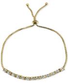 Giani Bernini Cubic Zirconia Oval Adjustable Slider Bracelet In 18k Gold-plated Sterling Silver, Only At Macy's