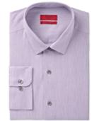 Alfani Men's Fitted Performance Stretch Easy Care Grape White Textured Mini-stripe Dress Shirt, Only At Macy's