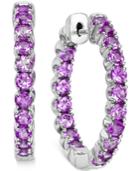 Amethyst Inside-out Hoop Earrings (4 Ct. T.w.) In Sterling Silver