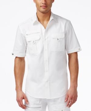 Sean John Men's Textured Block Flight Shirt