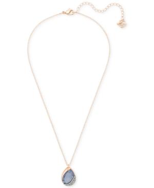 Swarovski Rose Gold-tone Stone & Pave Pendant Necklace