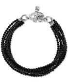 King Baby Women's Black Spinel Multi-strand Toggle Bracelet