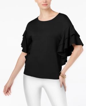 Cable & Gauge Ruffle-sleeve Top