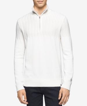 Calvin Klein Men's Half-zip Multi-texture Turtleneck- Only At Macy's!