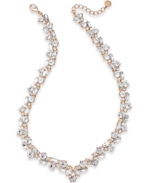 Charter Club Rose Gold-tone Crystal Collar Necklace, Created For Macy's