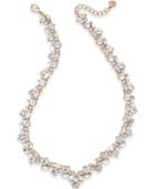 Charter Club Rose Gold-tone Crystal Collar Necklace, Created For Macy's
