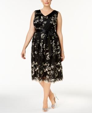 Sl Fashions Plus Size Embroidered Empire-waist Dress