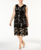 Sl Fashions Plus Size Embroidered Empire-waist Dress