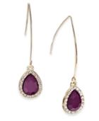I.n.c. Gold-tone Teardrop Stone Wire Drop Earrings, Created For Macy's