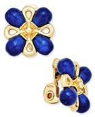 Charter Club Gold-tone Blue Stone Clip-on Earrings, Only At Macy's