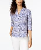Jm Collection Linen Utility Shirt, Created For Macy's