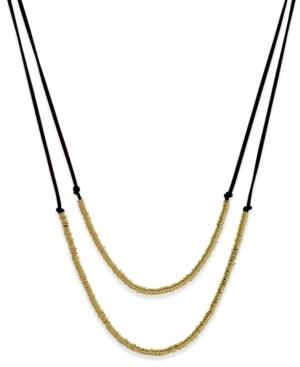 Inc International Concepts Gold-tone Imitation Suede Double Row Necklace, Only At Macy's