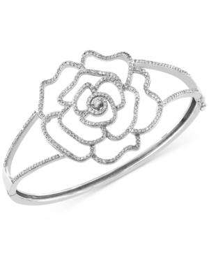 Pave Classica By Effy Diamond Rose Hinge Bangle (1-1/4 Ct. T.w.) In 14k White Gold