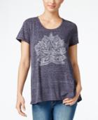 Style & Co Petite Lotus-print T-shirt, Only At Macy's