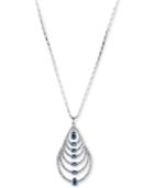 Carolee Silver-tone Graduated Teardrop Stone Pendant Necklace