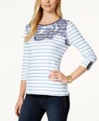 Charter Club Paisley Stripe Top, Only At Macy's