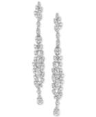 Diamond Cluster Linear Drop Earrings (1-1/3 Ct. T.w.) In 14k White Gold