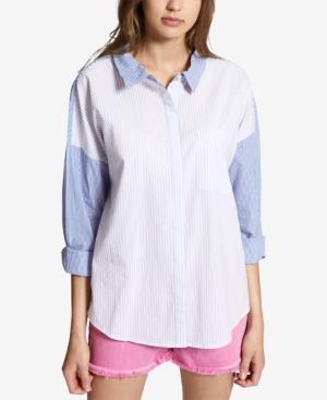 Sanctuary Mix It Up Cotton Colorblocked Shirt