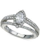 Diamond Marquise Split Shank Engagement Ring (1-1/7 Ct. T.w.) In 14k White Gold