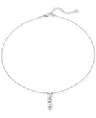 Majorica Sterling Silver Cubic Zirconia & Imitation Pearl Pendant Necklace, 15 + 2 Extender