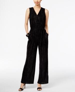 Ny Collection Metallic Crinkled Jumpsuit