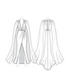 Customize: Add Skirt Train - Fame And Partners Bejewelled Cape Dress With Train