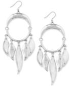 Lucky Brand Silver-tone Circle & Paddle Drop Earrings