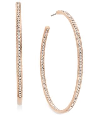 Danori Rose Gold-tone Inside Out Pave Hoop Earrings, Only At Macy's