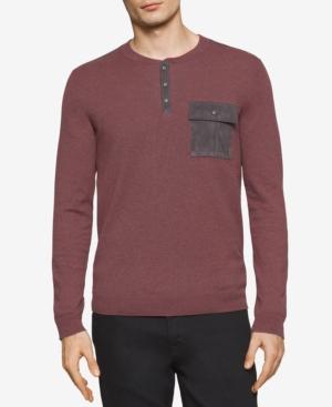 Calvin Klein Men's Henley Pocket Sweater