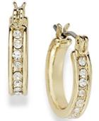 Charter Club Gold-tone Crystal Mini Hoop Earrings