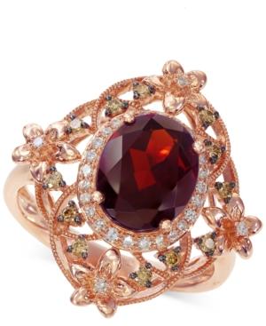 Effy Rhodolite Garnet (3 Ct. T.w.) & Diamond (1/4 Ct. T.w.) Ring In 14k Rose Gold