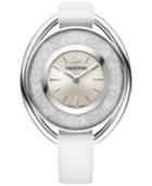 Swarovski Women's Silver-tone Crystalline Fabric Strap Watch 37mm